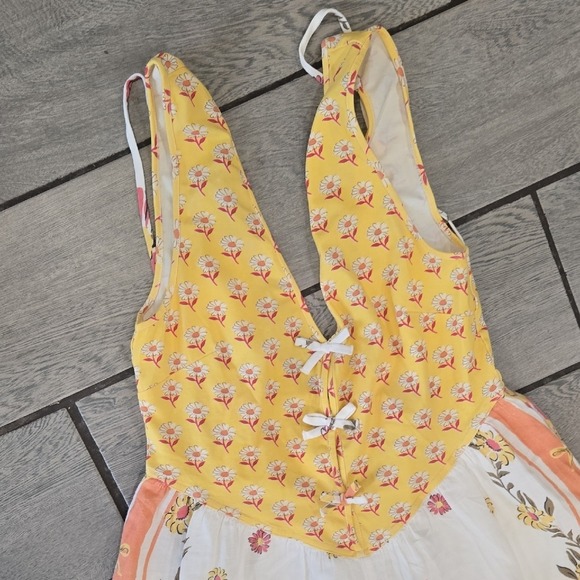 Free People Bali Honeydew Jumpsuit Floral Print Size L Fp723 - Picture 4 of 9